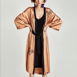 Zara Satin Kimono Robe